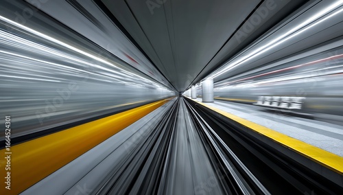 Wallpaper Mural Motion blur effect of a train moving through a tunnel Torontodigital.ca