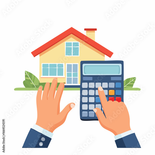 Hands Calculating House Value