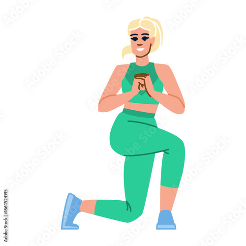 Young woman performing lunges exercise, maintaining healthy lifestyle through fitness