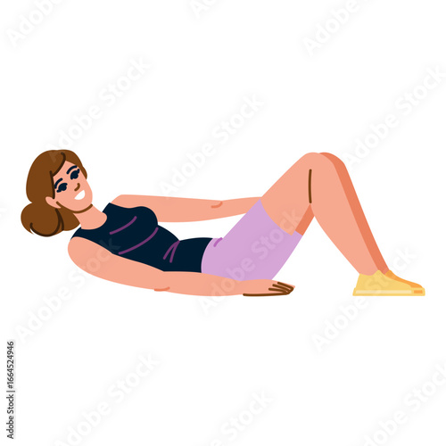 Young woman doing crunches exercise at home or gym