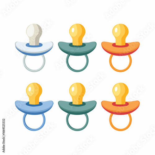 Collection Of Colorful Pacifiers