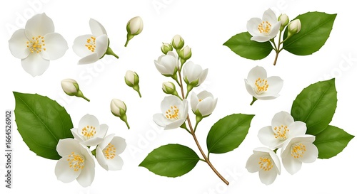 Hyperrealistic Jasmine Blooms: A Botanical Collection