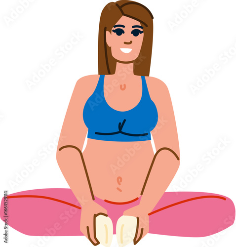 Pregnant woman doing yoga exercises at home