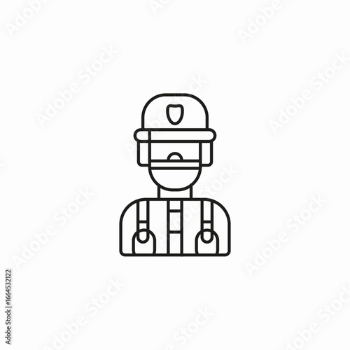 firefighter with helmet icon sign vector