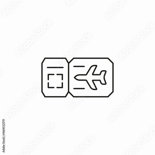 flight boarding pass icon sign vector