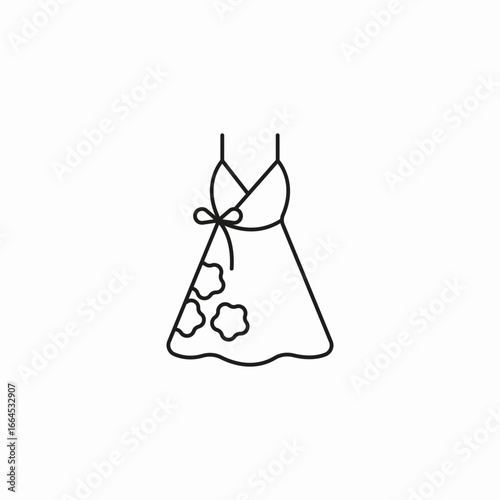 lingerie dress withflowers icon sign vector