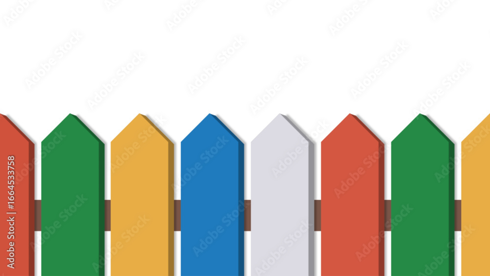 Obraz premium Colorful wooden fence pattern background