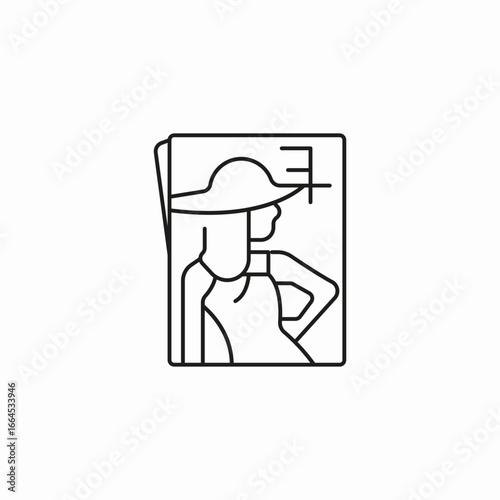 stylish woman model icon sign vector