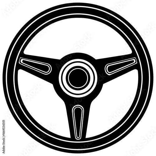 Steering Wheel Silhouette with Spokes