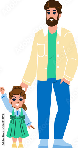 Father holding daughter's hand while walking together