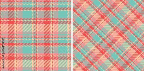 Check seamless textile of plaid vector tartan with a background texture pattern fabric. Set in spring colors. Cozy living room ideas.