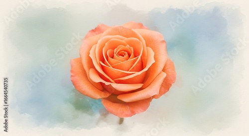 Peach Rose: Watercolor Dream