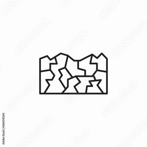 cracked earth surface icon sign vector