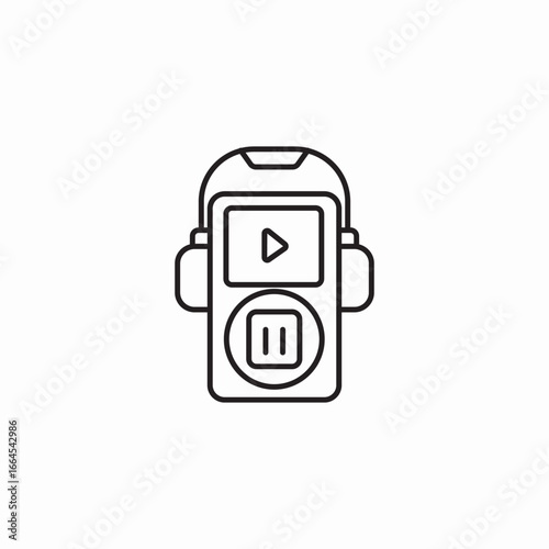 music player headphones icon sign vector