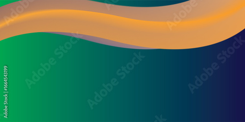 Abstract wavy layered gradient background with smooth orange green and dark blue color transitions flowing design.
