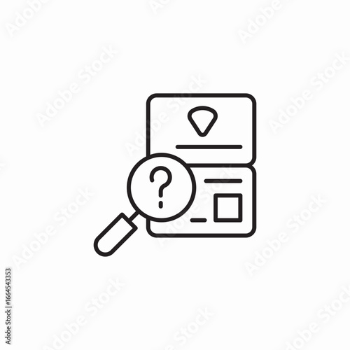 passport question search icon sign vector