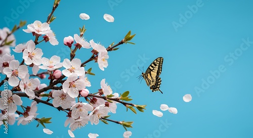 Spring's Embrace: Butterfly and Blossom