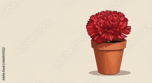 Crimson Carnation: A Digital Illustration