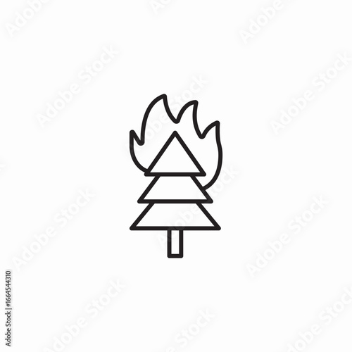 tree on fire icon sign vector
