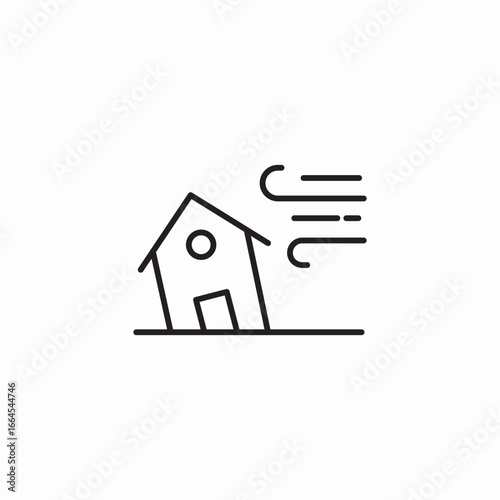 wind damage icon sign vector
