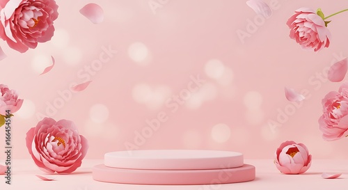 Pink Peony Paradise: 3D Rendered Elegance