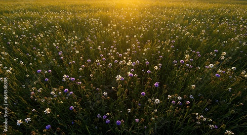 Golden Hour Meadow: Wildflower Bloom