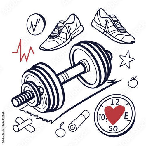 set of dumbbell