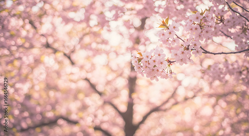 Soft Focus Pink Cherry Blossoms, Spring Tree