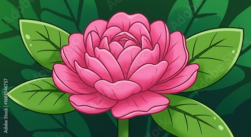 Vibrant Peony: A Digital Floral Delight