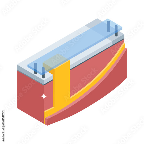 A well designed isometric icon of reception desk