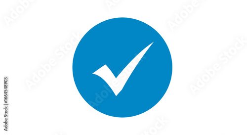 Success confirmed with vibrant blue checkmark symbol on clean white background