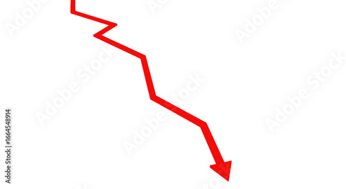 Dramatic red arrow symbolizing a sharp business downturn, financial crisis, or market decline