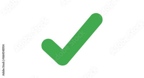 Green checkmark symbol signifying approval, success, and completion of tasks in a clean, modern design