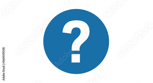 Blue question mark symbol representing uncertainty, problem-solving, and asking for help