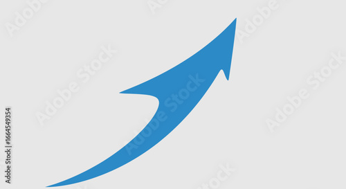 Dynamic blue arrow pointing upwards representing growth, success, and forward momentum