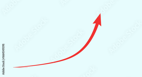 Red upward arrow symbolizing growth, success, and progress for business and finance goals