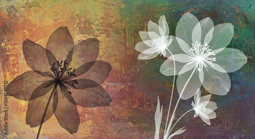 Ghostly Blooms: Layered Textures & Floral Dreams