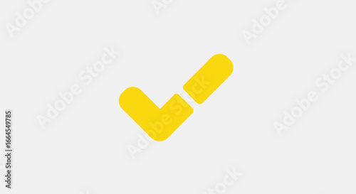 A yellow check mark icon on a light background, indicating approval or completion.