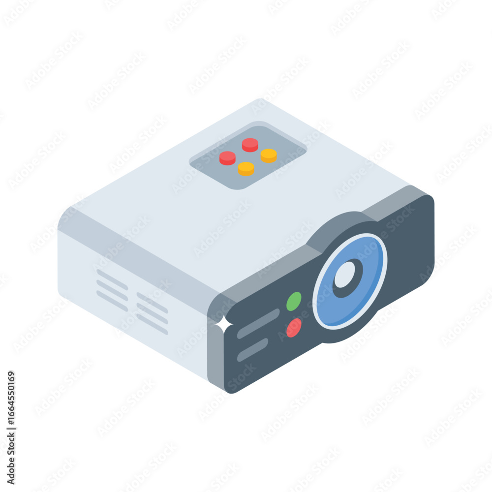 Fototapeta premium A modern isometric icon of high-tech projector system