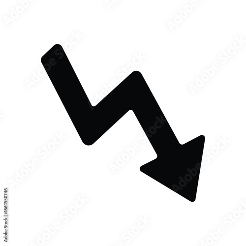 Icon showing market crisis downward trend