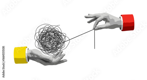 Untangling complex problems with strategic planning and support for innovative solutions, modern concept