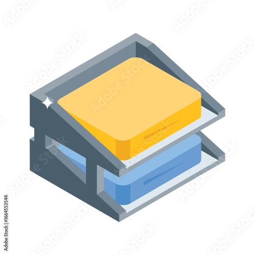 Latest isometric icon of file holder with papers