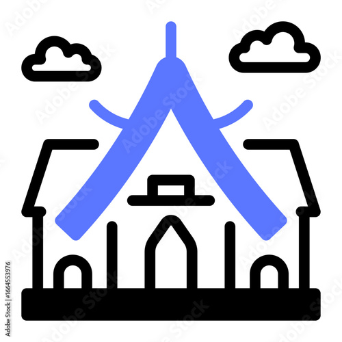 This Temple icon is suitable for Thailand Culture.
