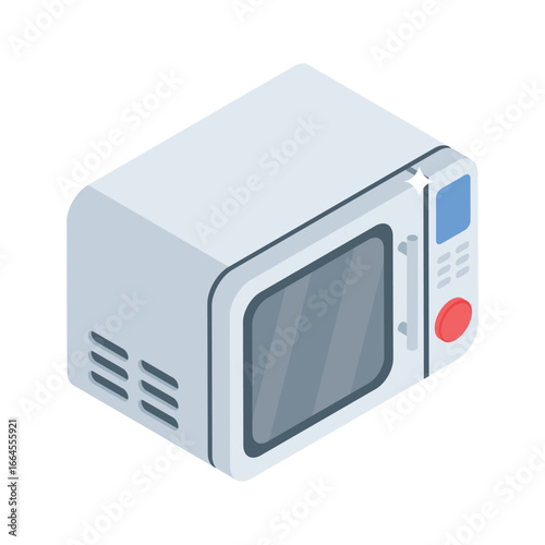 Premium isometric icon of compact kitchen oven system