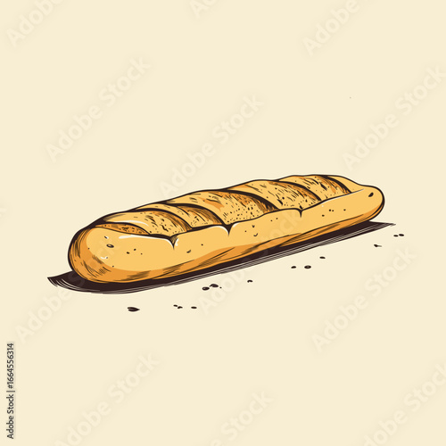 Handcrafted Artisan Baguette Illustratio