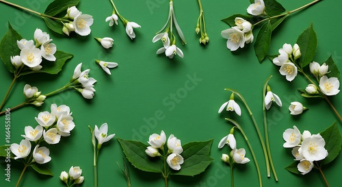 Emerald Bloom: Jasmine & Snowdrop Frame