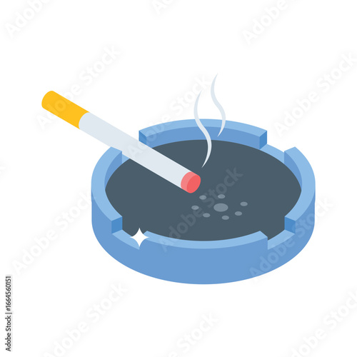Check out this isometric icon of round ashtray tray