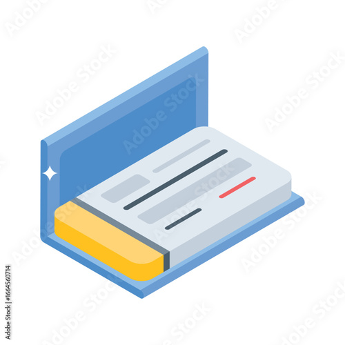 Here is a isometric icon of card holder sleeve