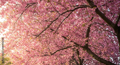 Sunlit Cherry Blossom Canopy