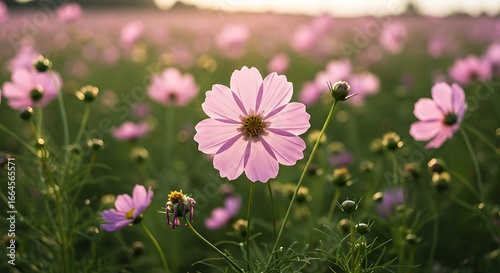Golden Hour Cosmos: A Field of Dreams